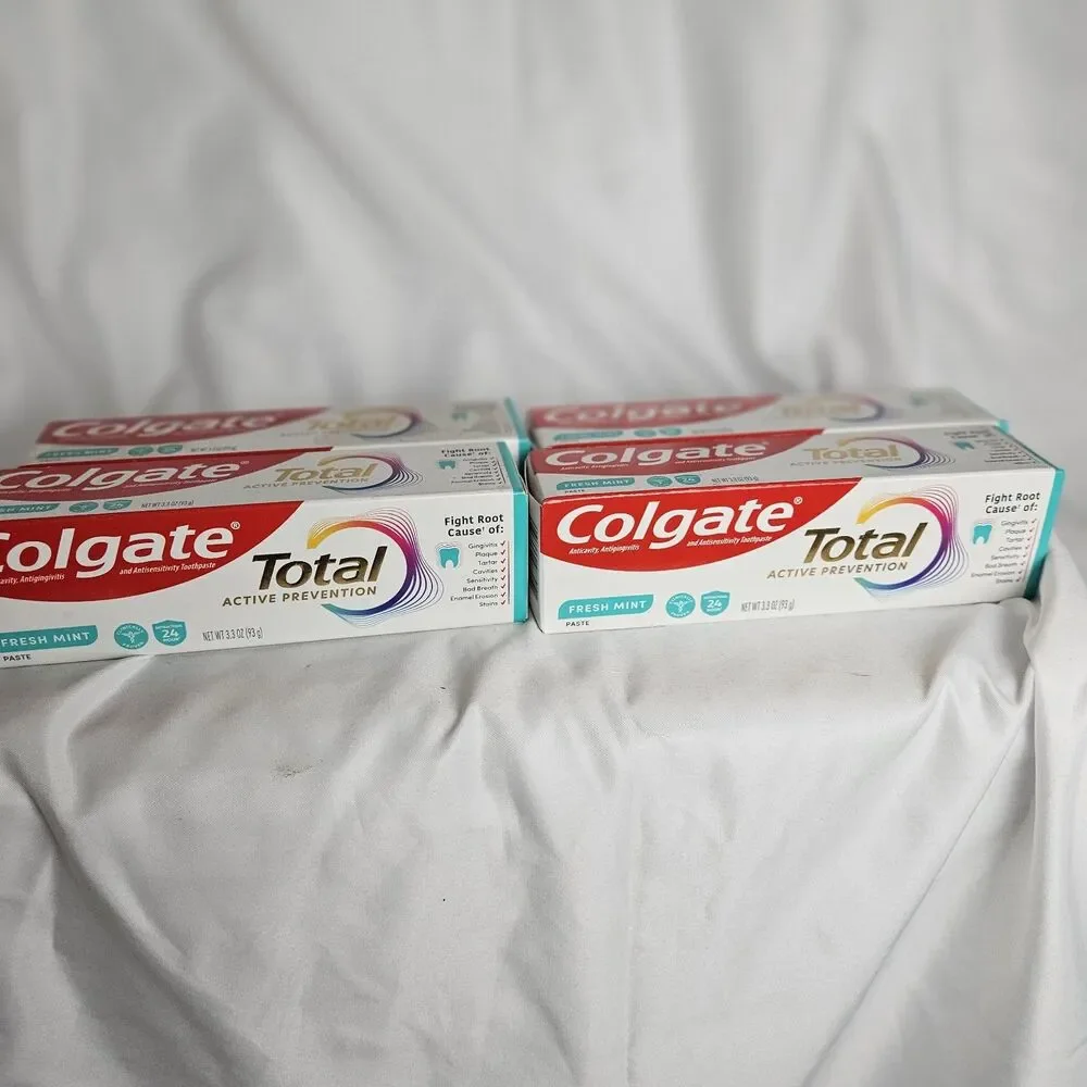 4 Colgate‎ Total Active Prevention Toothpaste, Whitening/Freshmint 3.3oz Each